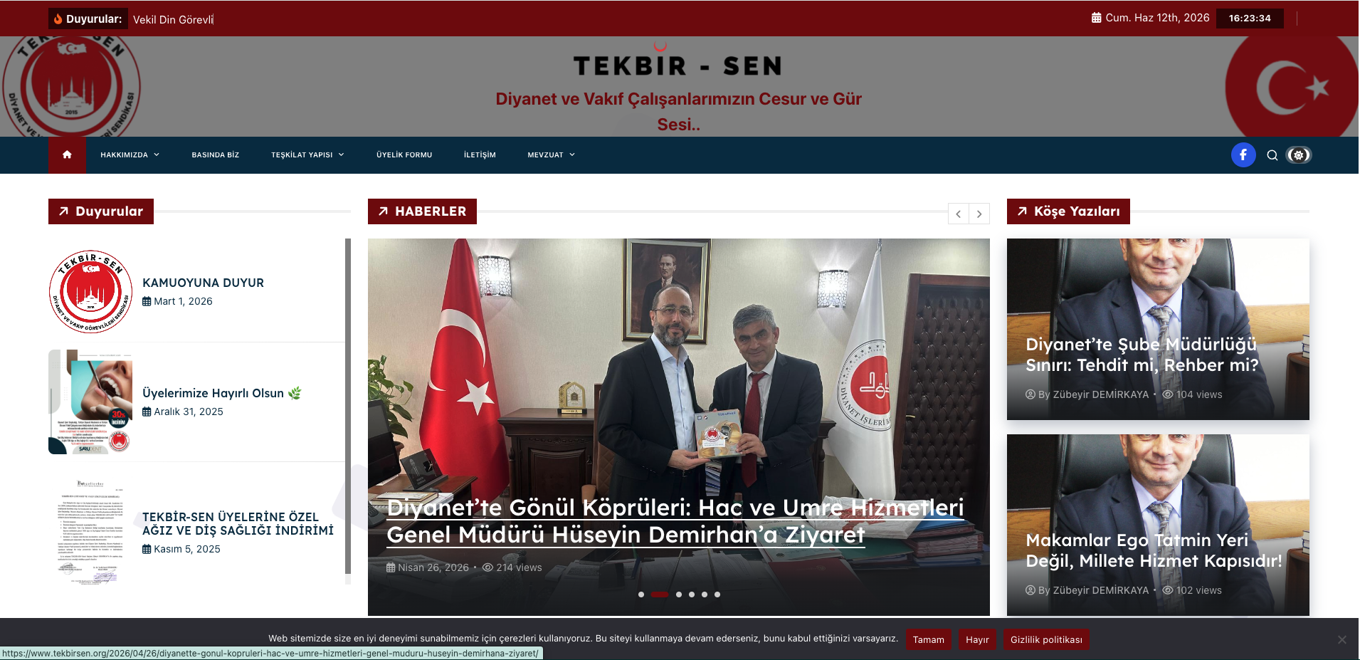 Tekbirsen - Kapsamlı Sendika Platformu ve Kurumsal Web Sitesi