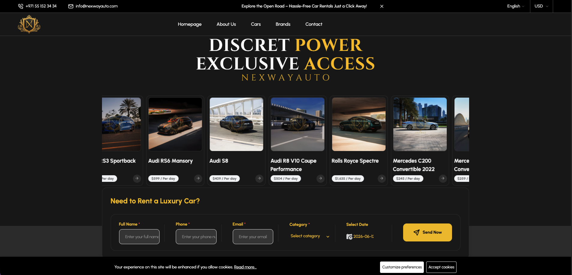 Nexway Auto - Uluslararası Lüks Araç Kiralama ve Filo Yönetim Platformu